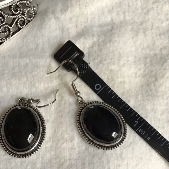 Black Onyx Bangle & Earrings Set - Picture 8 of 8